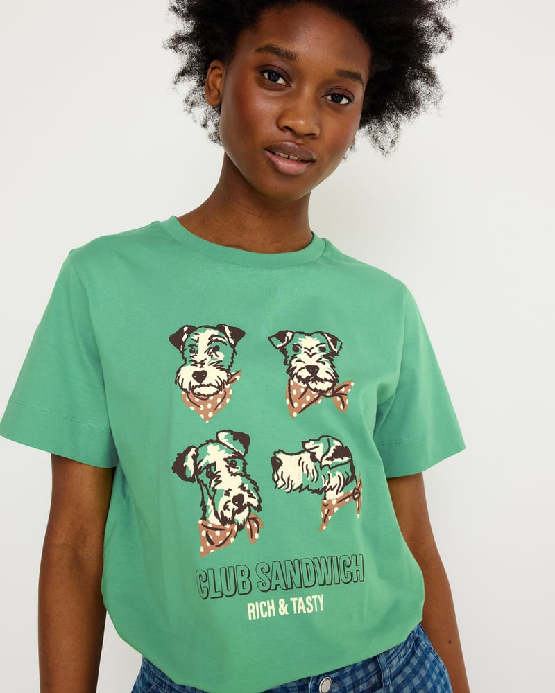 Green Walter the Dog Graphic T-Shirt