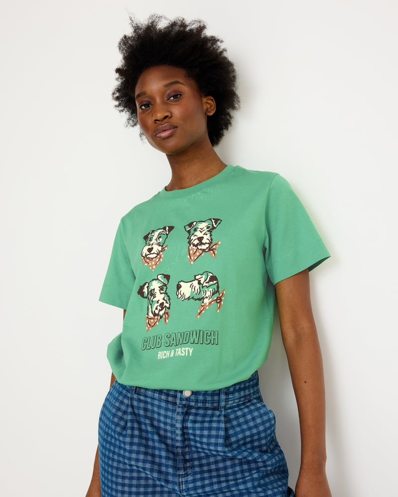 Green Walter the Dog Graphic T-Shirt