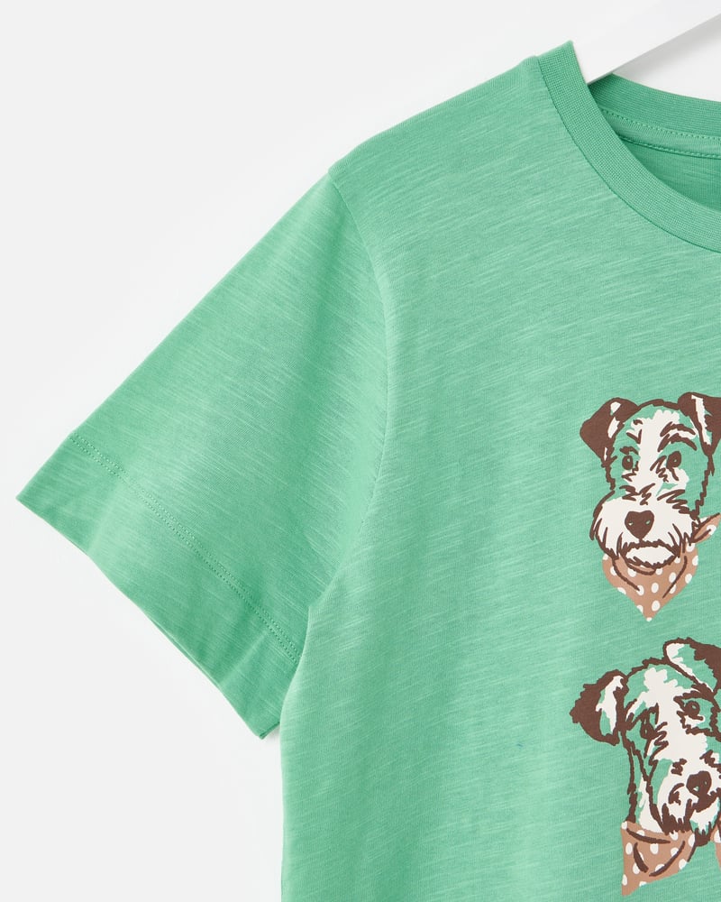 Green Walter the Dog Graphic T-Shirt