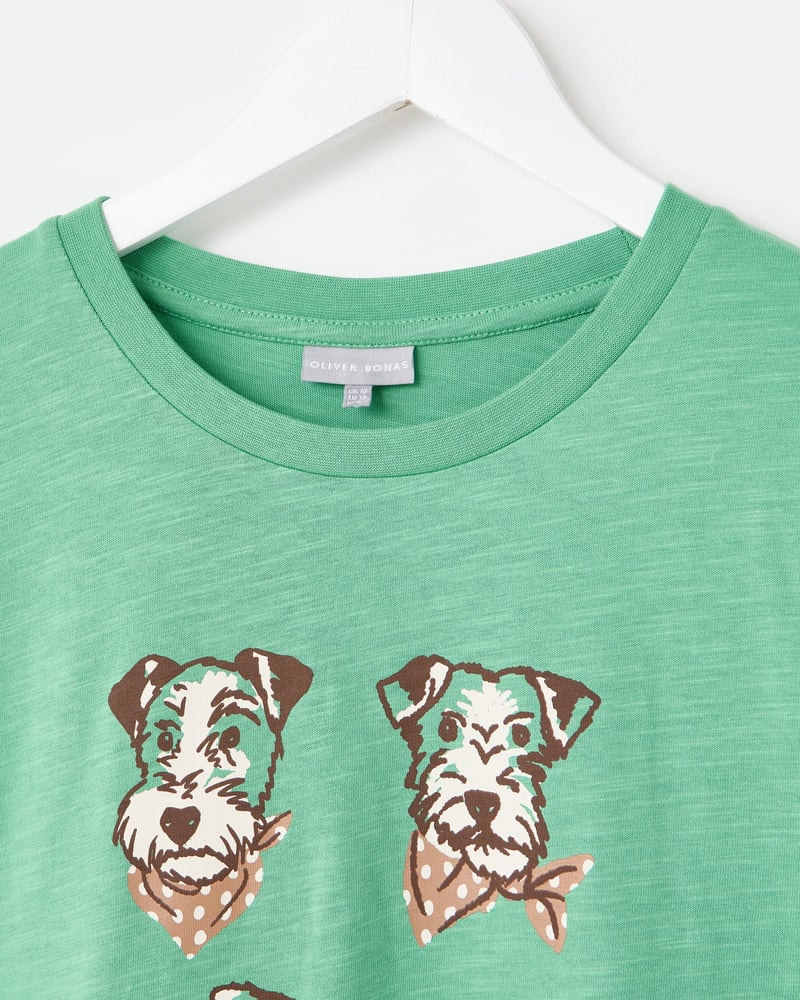 Green Walter the Dog Graphic T-Shirt