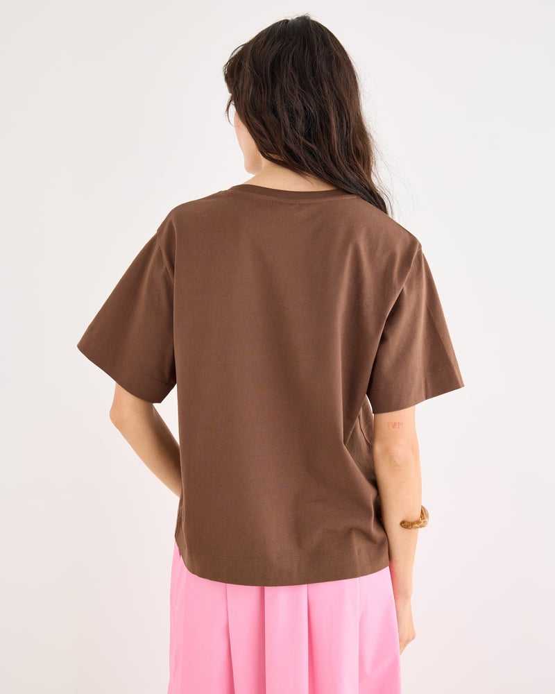 Chocolate Brown Ciao Toucan Cotton Graphic T-Shirt