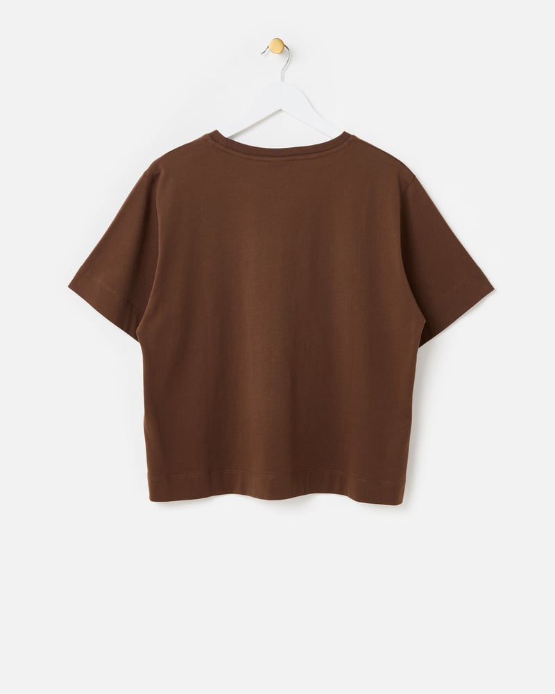 Chocolate Brown Ciao Toucan Cotton Graphic T-Shirt