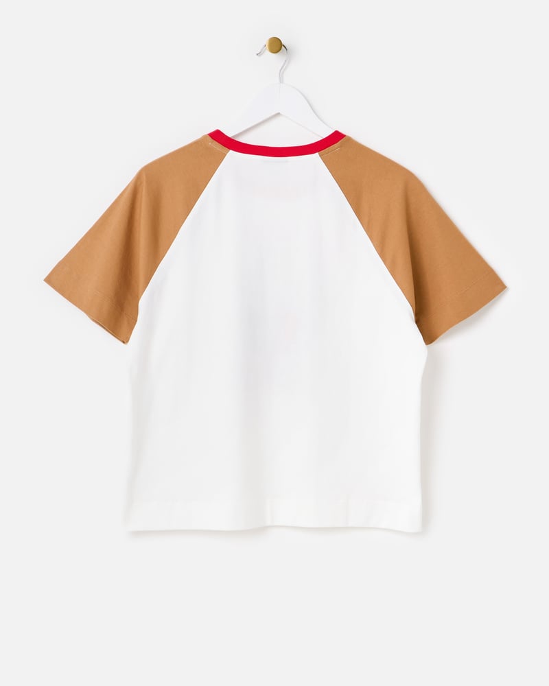 White & Brown Rabbit Run Graphic T-Shirt