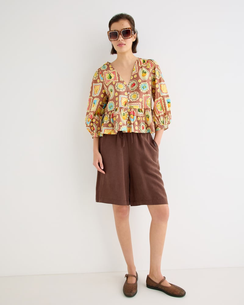 Chocolate Brown Longline Shorts