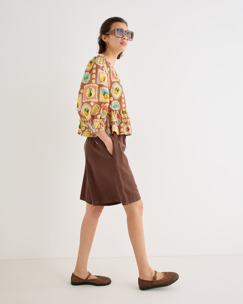 Chocolate Brown Longline Shorts