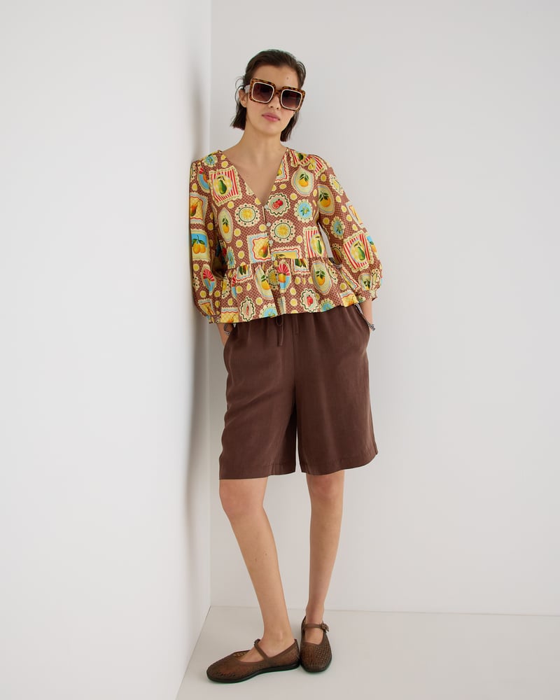 Chocolate Brown Longline Shorts