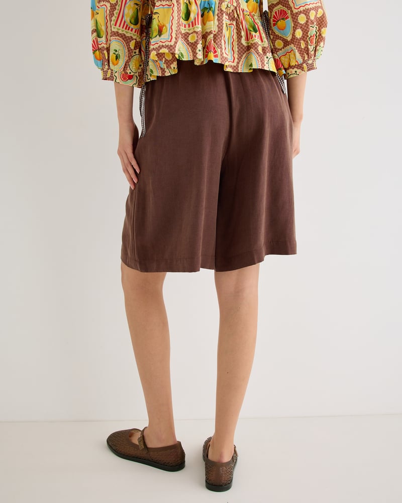 Chocolate Brown Longline Shorts