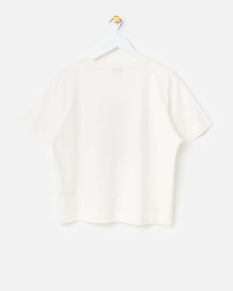 White Prawn Plate Cotton Graphic T-Shirt