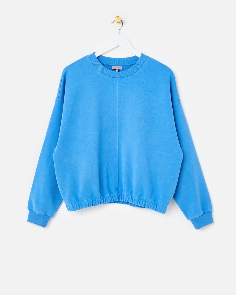 Blue Elasticated Hem Sweatshirt