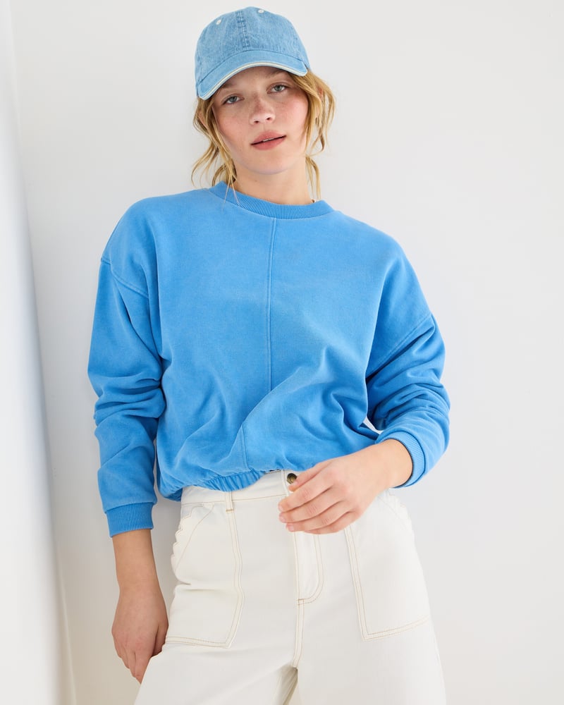 Blue Elasticated Hem Sweatshirt