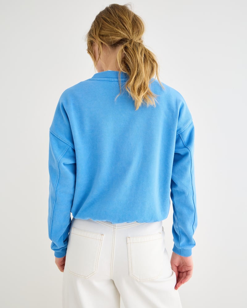 Blue Elasticated Hem Sweatshirt