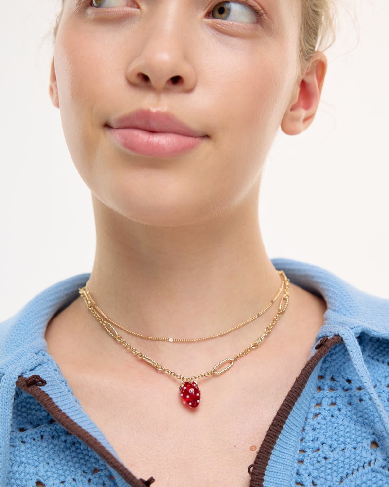 Sierra Strawberry Double Row Chain Necklace