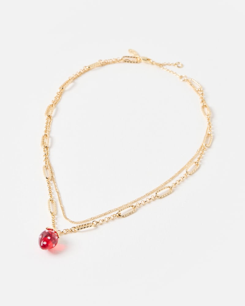 Sierra Strawberry Double Row Chain Necklace