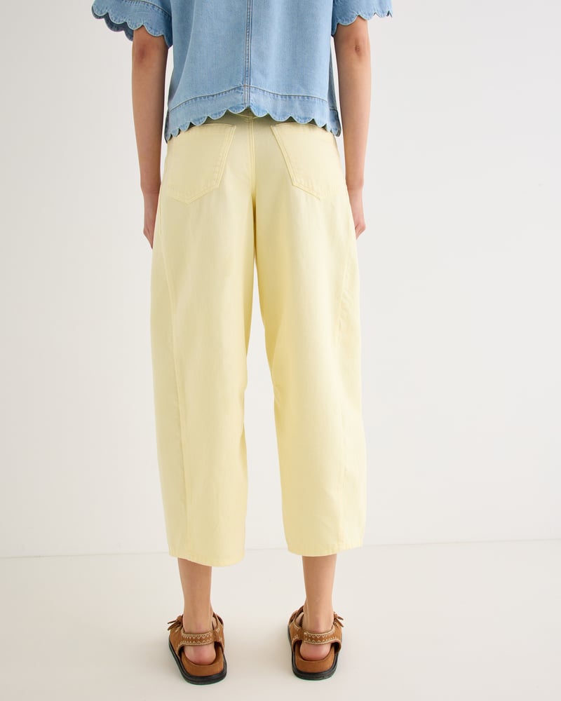 Lemon Yellow Denim Barrel Leg Jeans