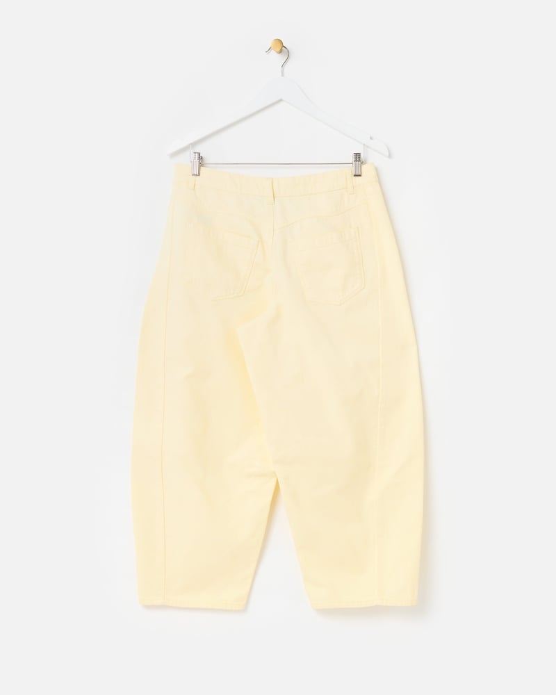 Lemon Yellow Denim Barrel Leg Jeans