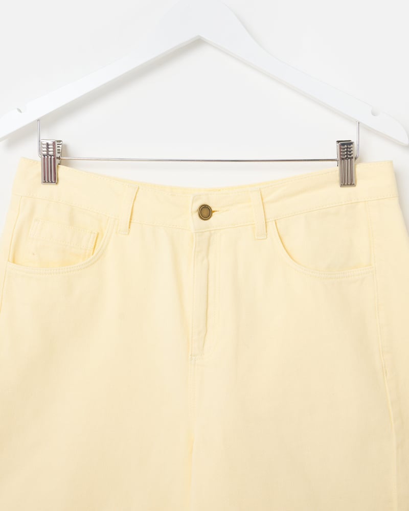 Lemon Yellow Denim Barrel Leg Jeans