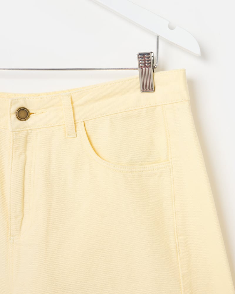 Lemon Yellow Denim Barrel Leg Jeans