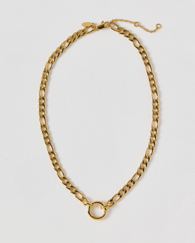 Zora Gold Tone Waterproof Chunky Ring Necklace