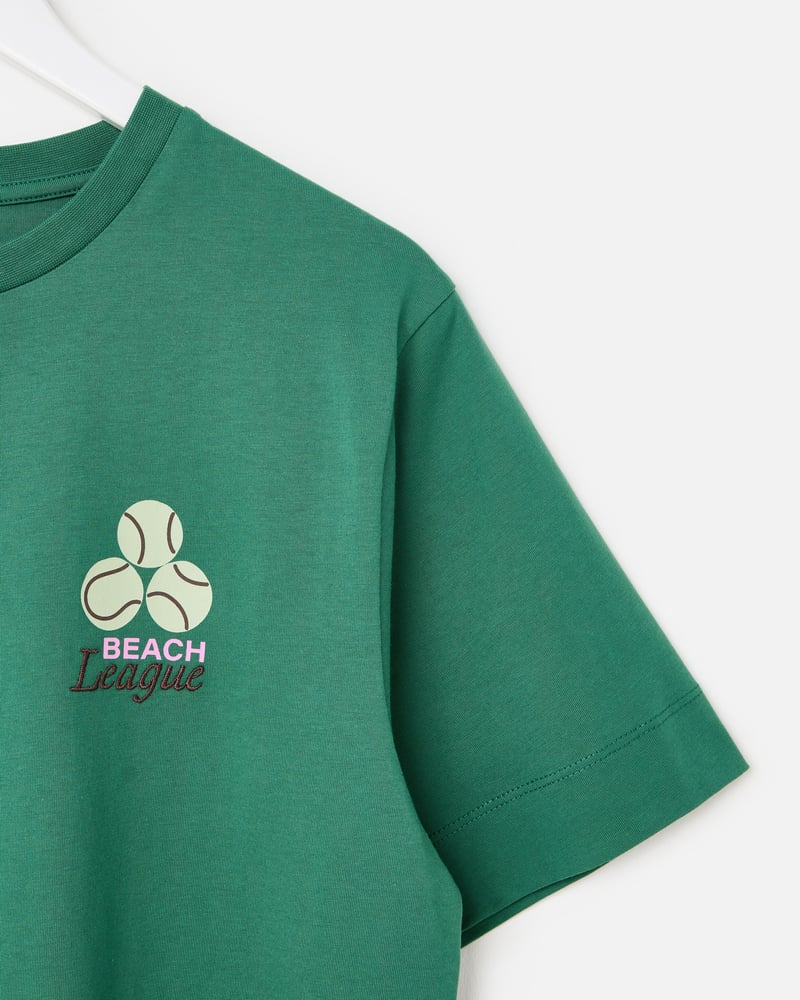 Green Frescobol Cotton Graphic T-Shirt