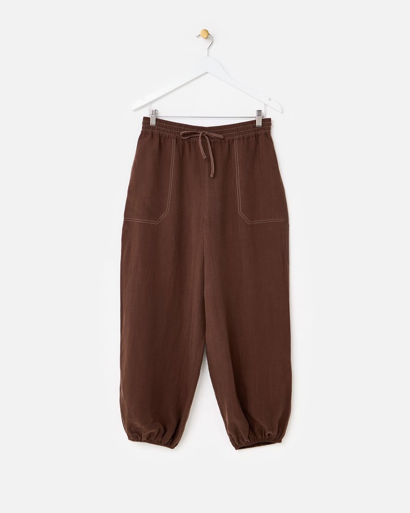 Chocolate Brown Cuffed Leg Trousers
