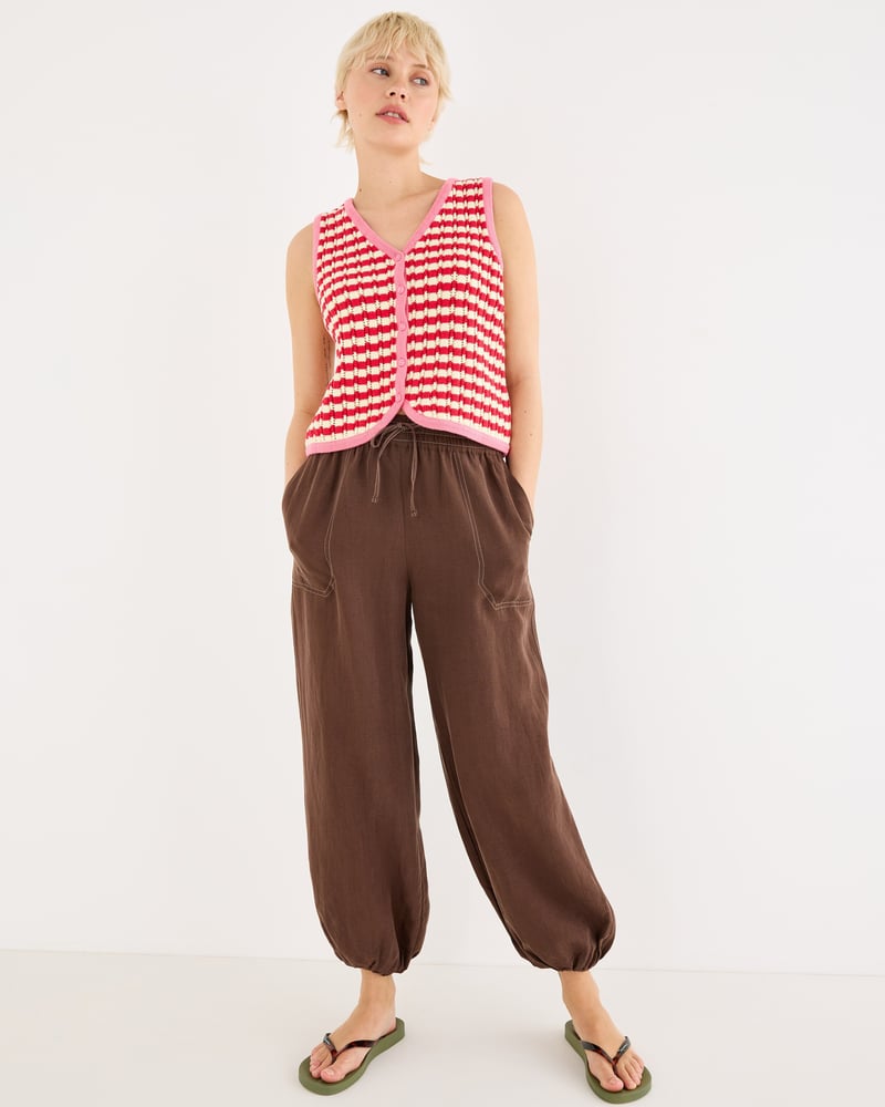 Chocolate Brown Cuffed Leg Trousers