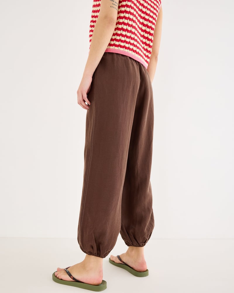 Chocolate Brown Cuffed Leg Trousers