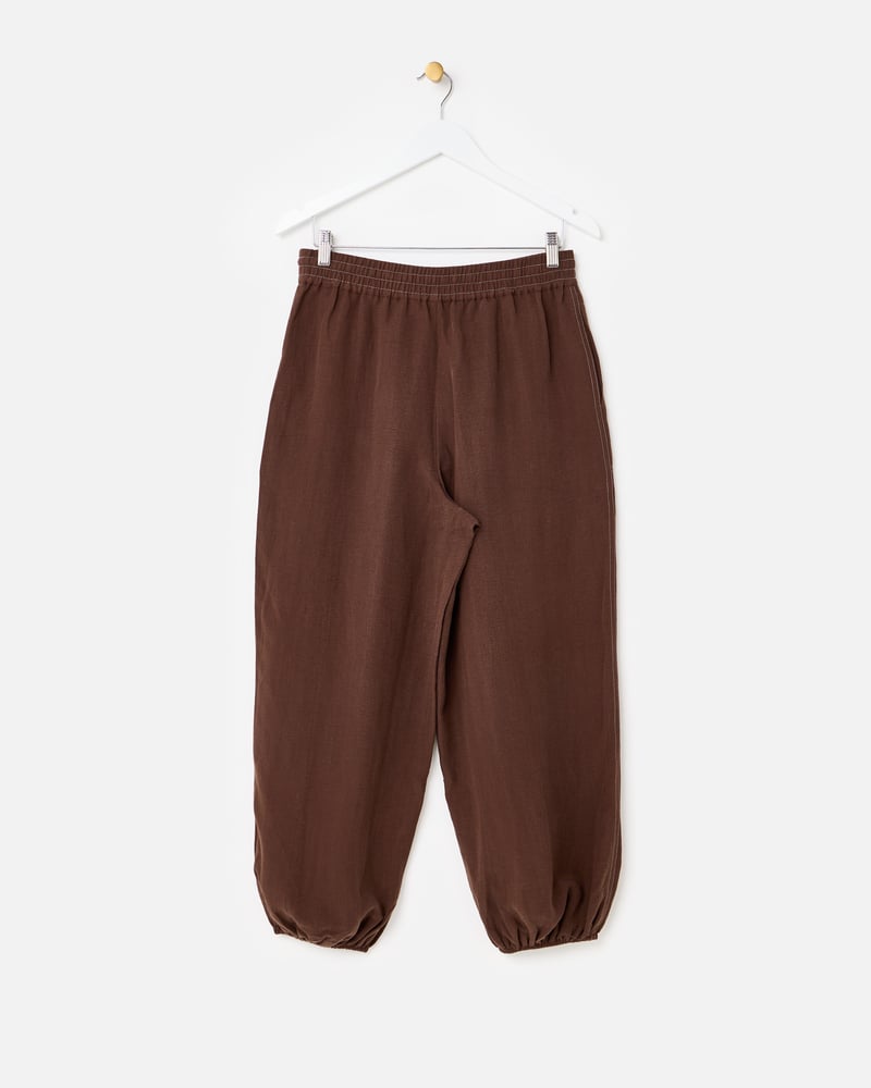 Chocolate Brown Cuffed Leg Trousers