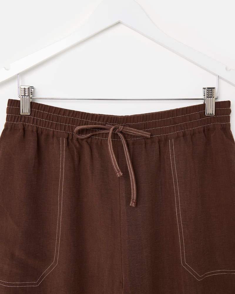 Chocolate Brown Cuffed Leg Trousers