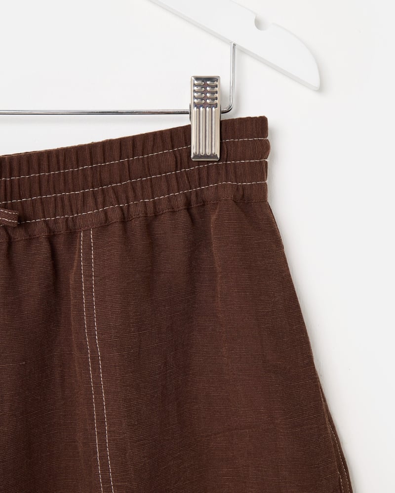 Chocolate Brown Cuffed Leg Trousers