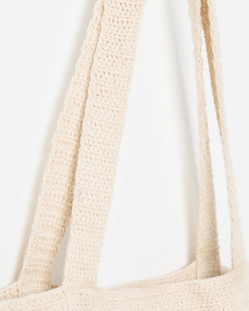 Red & Cream Striped Arancia Crochet Tote Bag