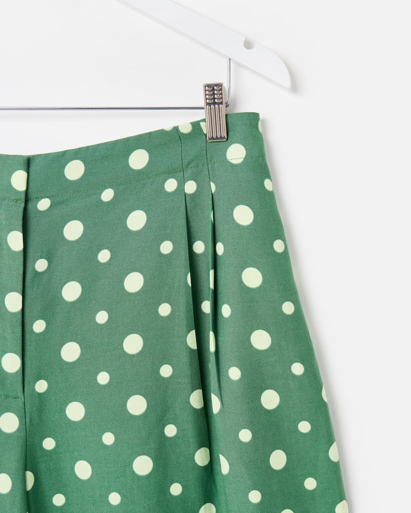 Green & Yellow Polka Dot Wide Leg Culotte Trousers