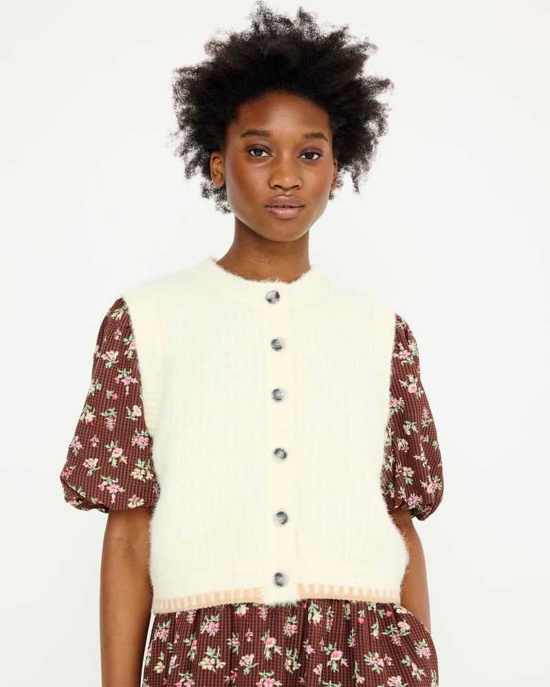Butter Yellow Button Up Knitted Waistcoat