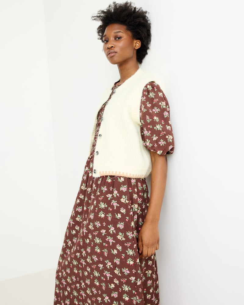 Butter Yellow Button Up Knitted Waistcoat