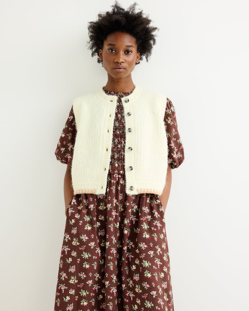 Butter Yellow Button Up Knitted Waistcoat