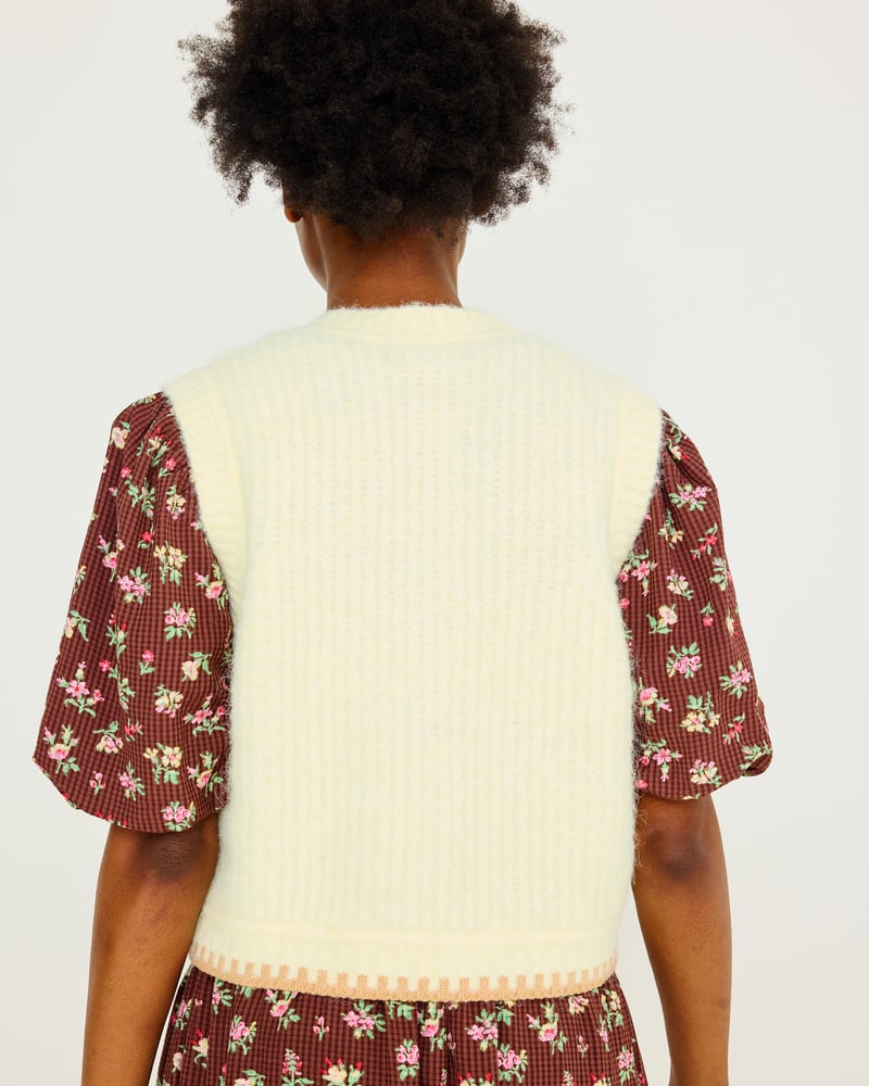 Butter Yellow Button Up Knitted Waistcoat