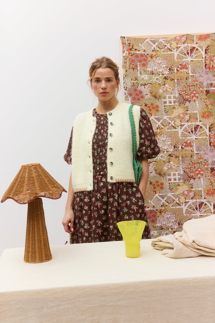 Butter Yellow Button Up Knitted Waistcoat