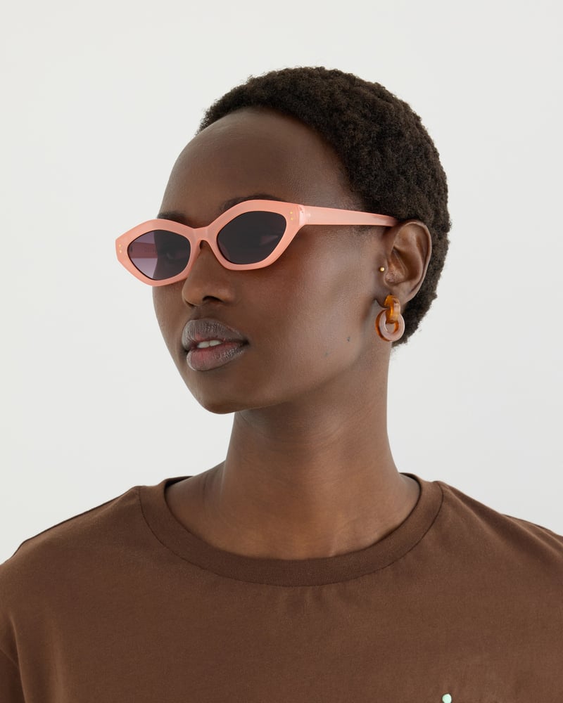 Peach Mini Angled Sunglasses