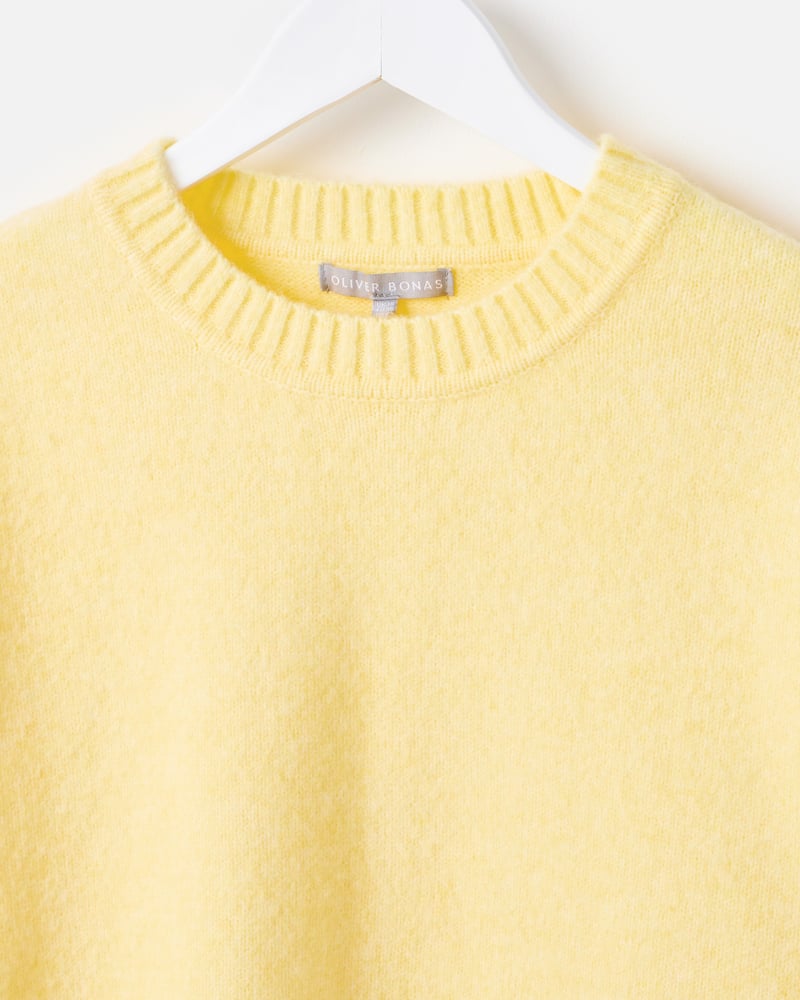 Yellow Crew Neck Short Sleeve Knitted T-Shirt