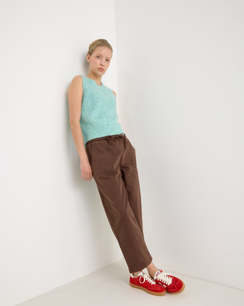 Turquoise Button Back Knitted Tank Top