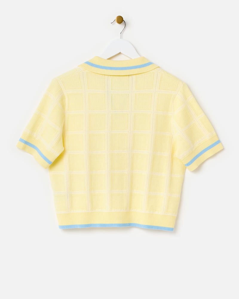 Butter Yellow Collared Knitted Top