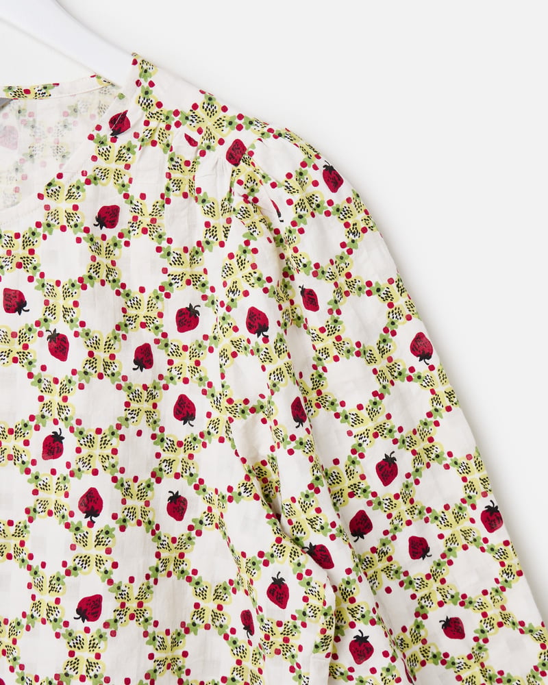 Ecru Strawberry Peplum Blouse