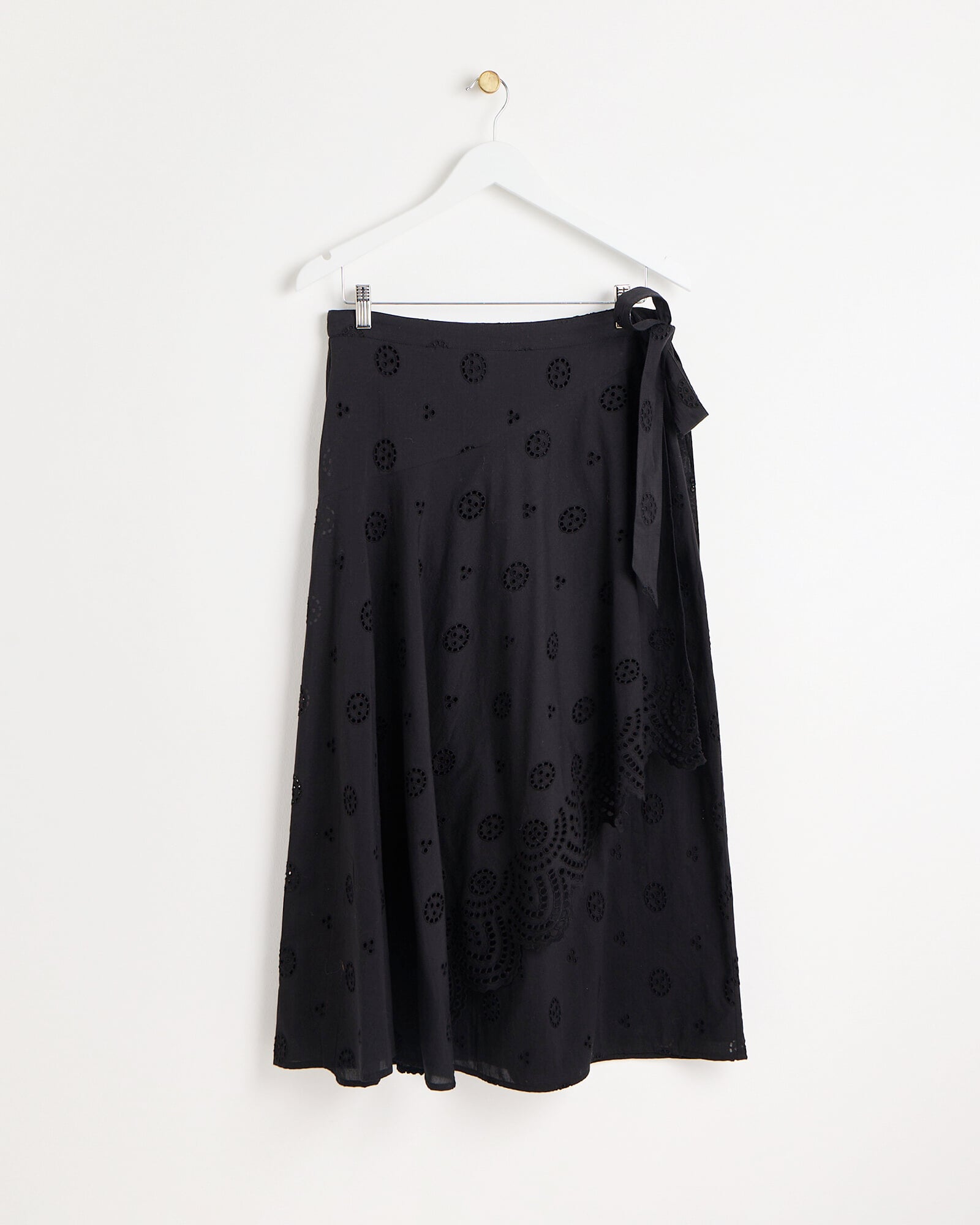 Broderie Black Midi Skirt