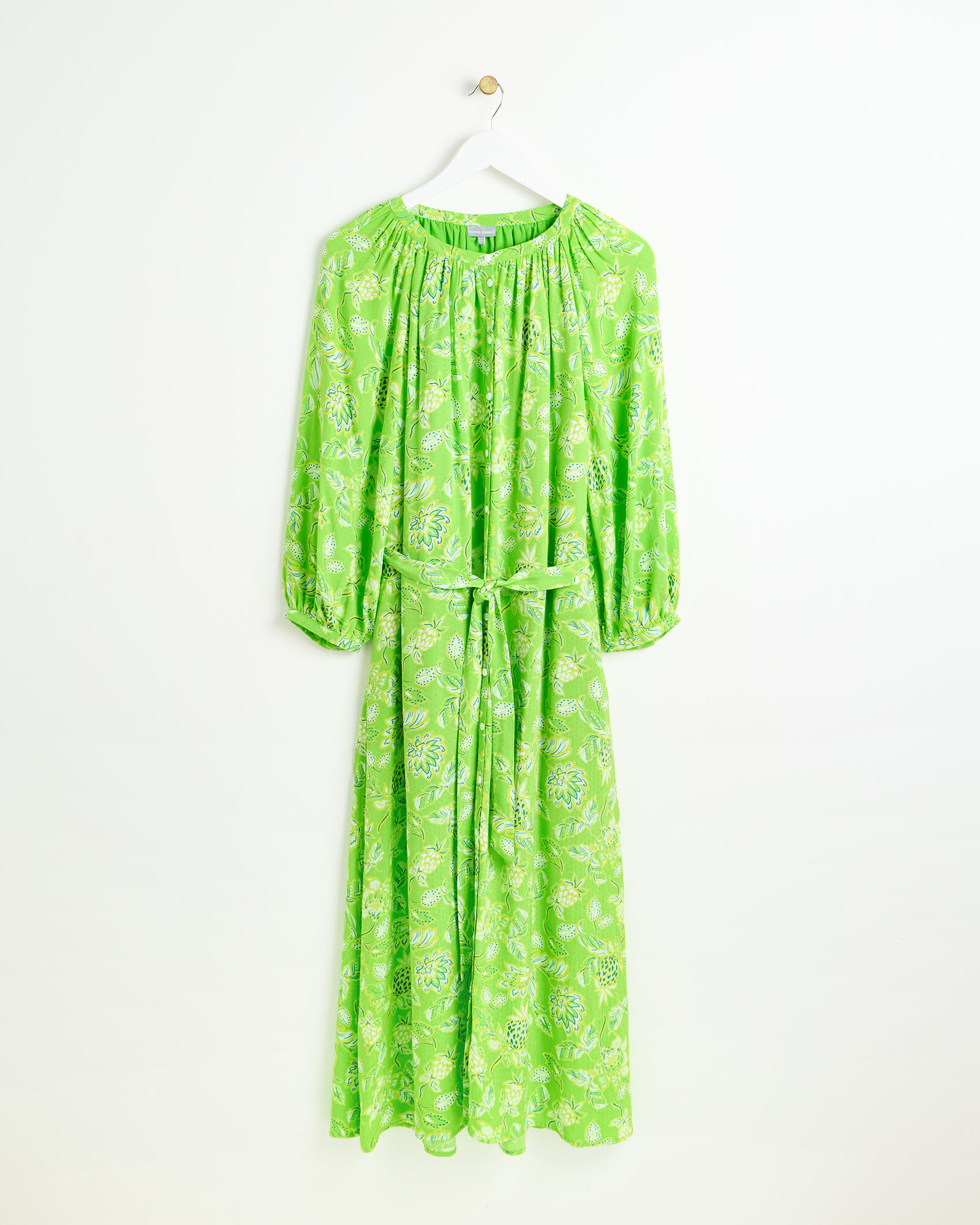 Lime Green Paisley Floral Midi Dress