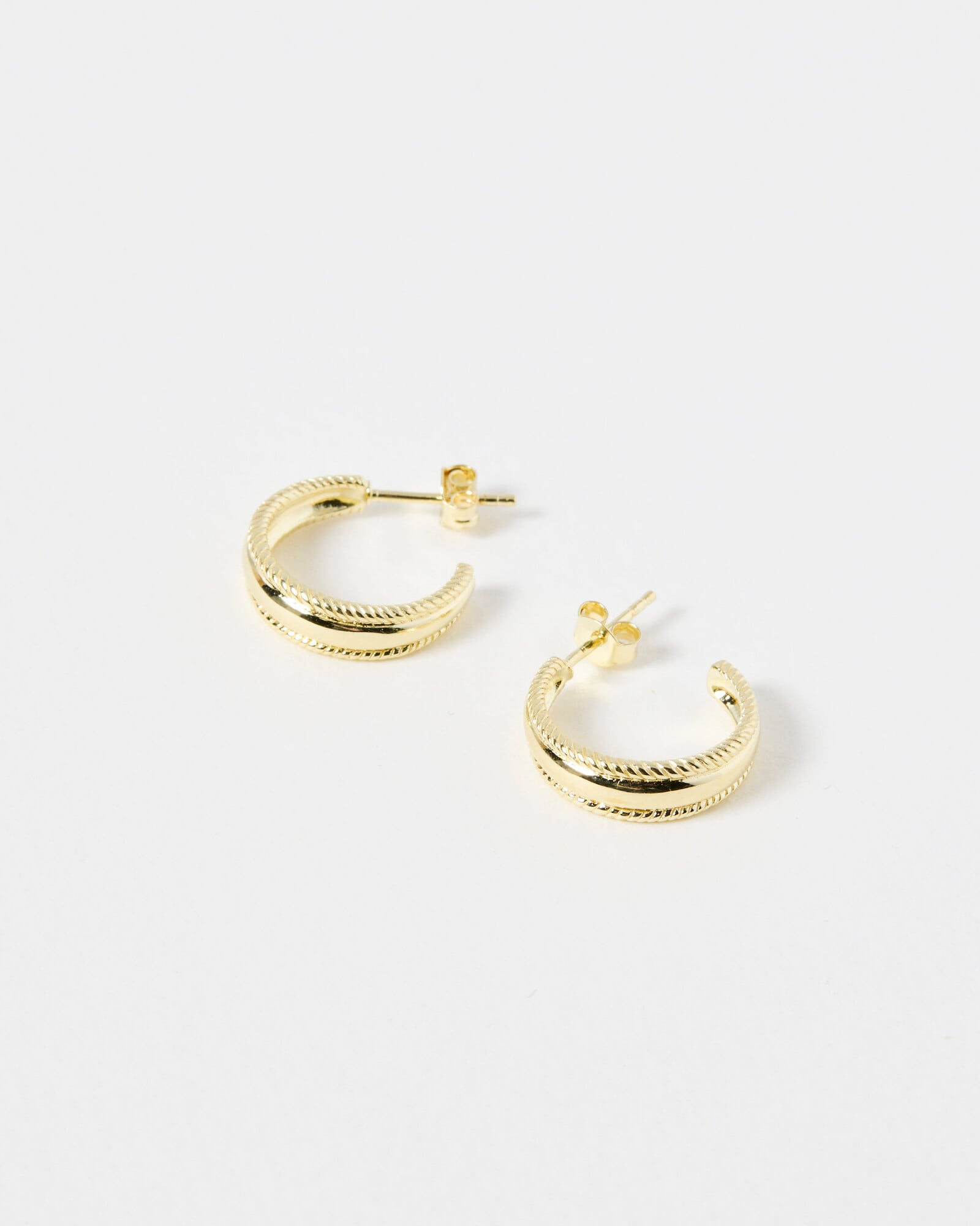 Tara Twisted Gold Plated Hoop Earrings Small