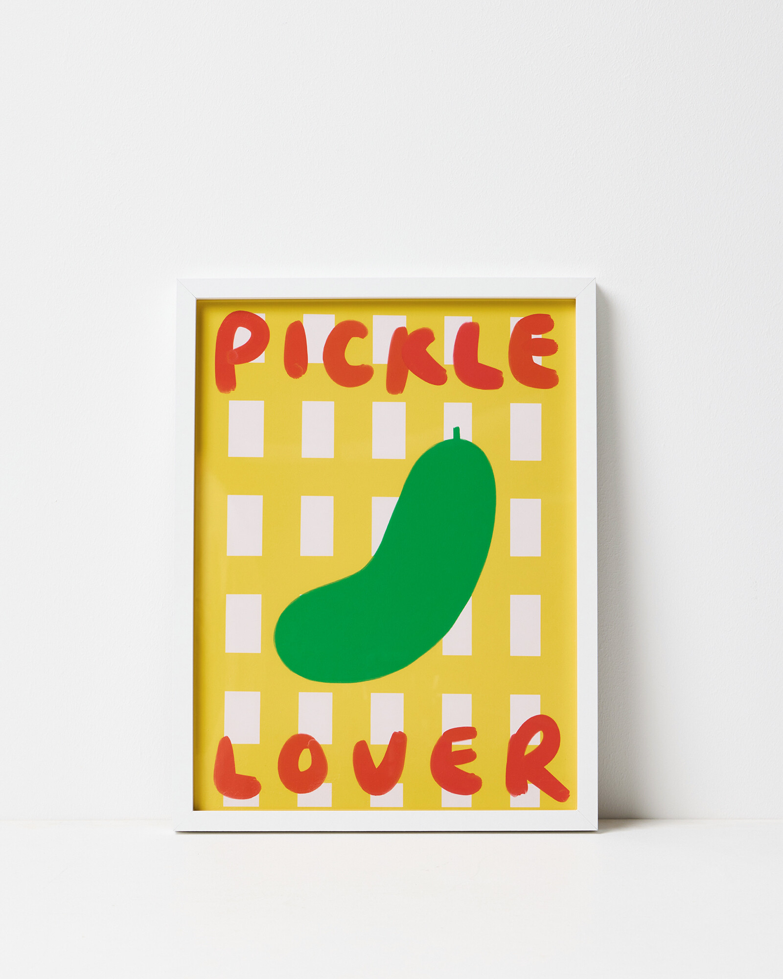 Pickle Lover Yellow Framed Wall Art