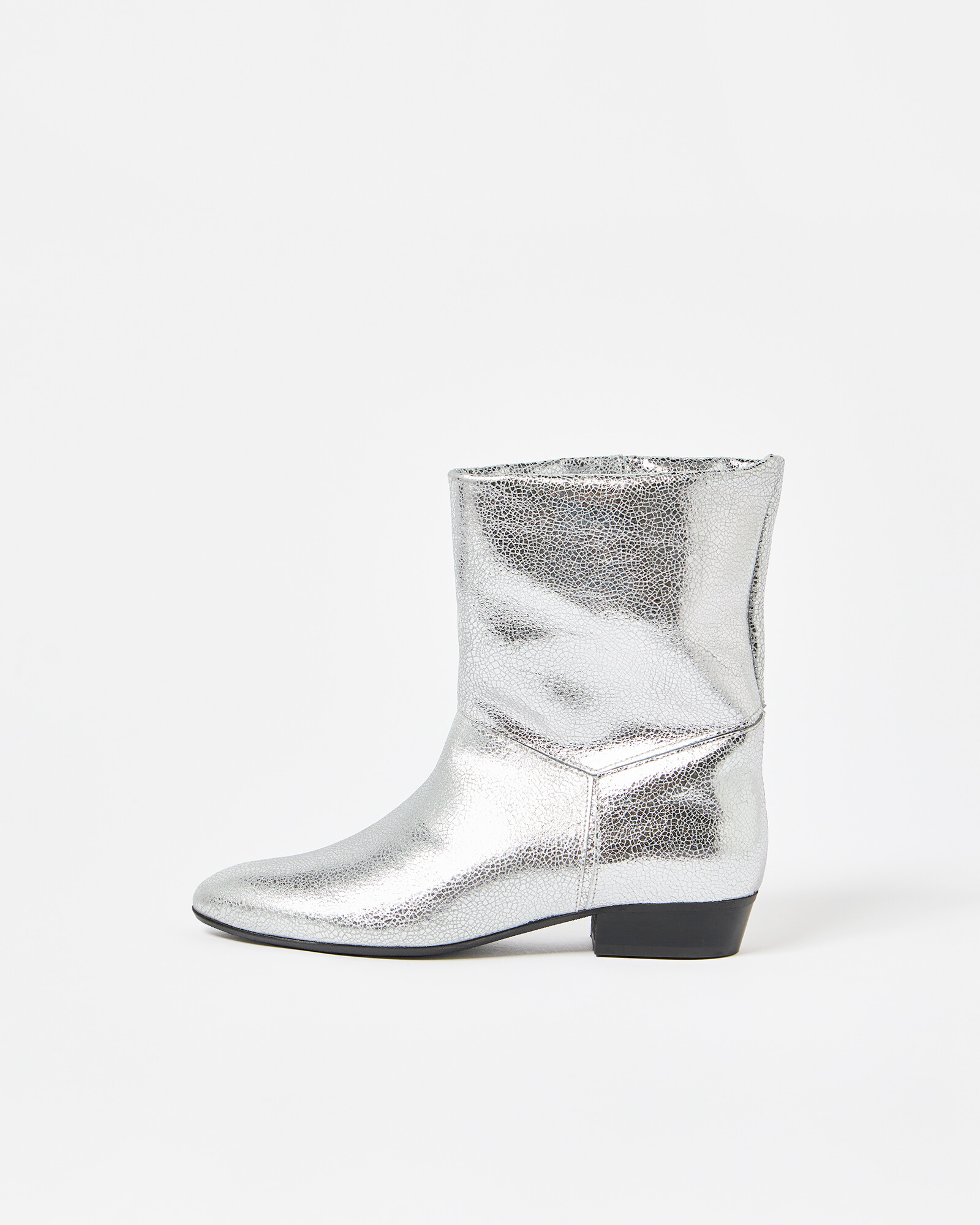 Anonymous Copenhagen Jassi 20 Silver Crackle Leather Boots