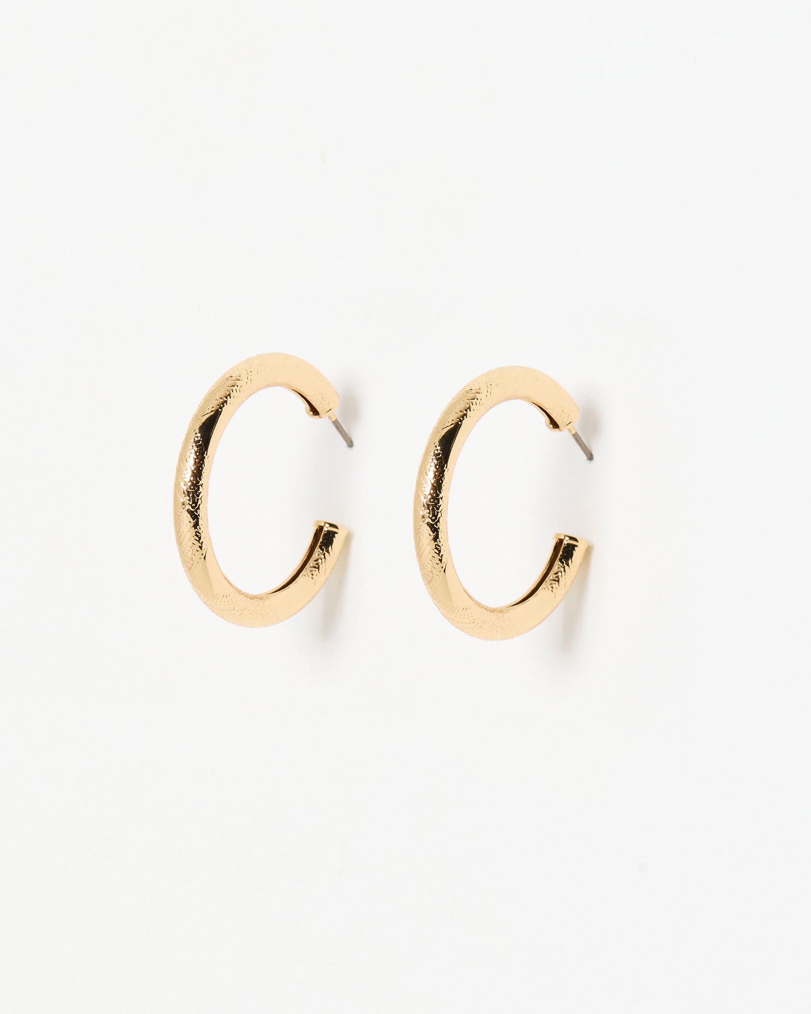 Ziada Textured Gold Tone Small Hoop Earrings