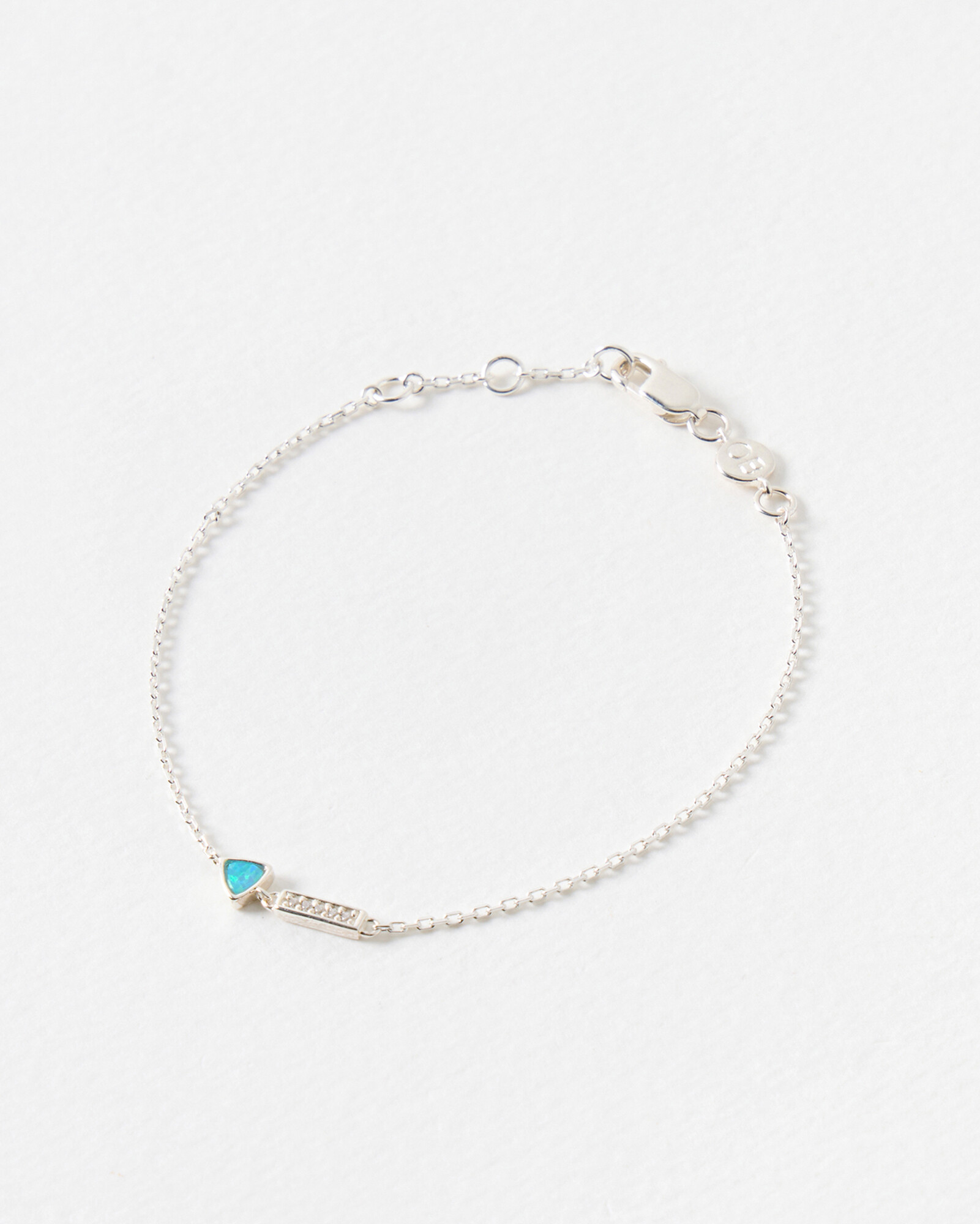 Oriana Opalite Charm Silver Chain Bracelet