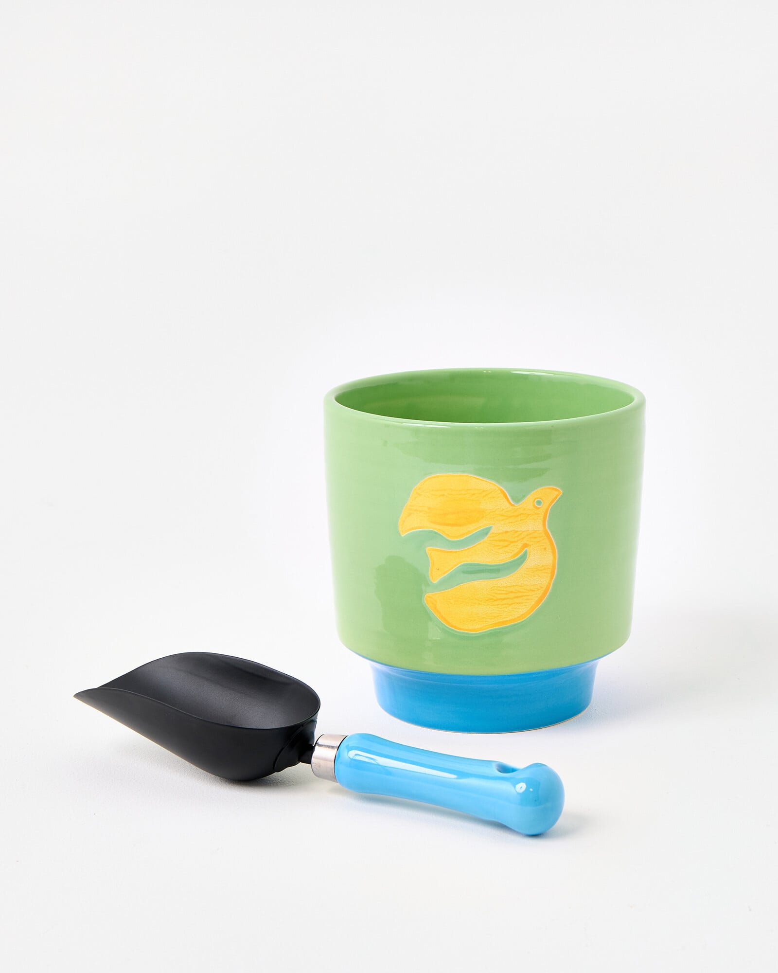 Bird Plant Pot & Trowel Gardening Gift Set