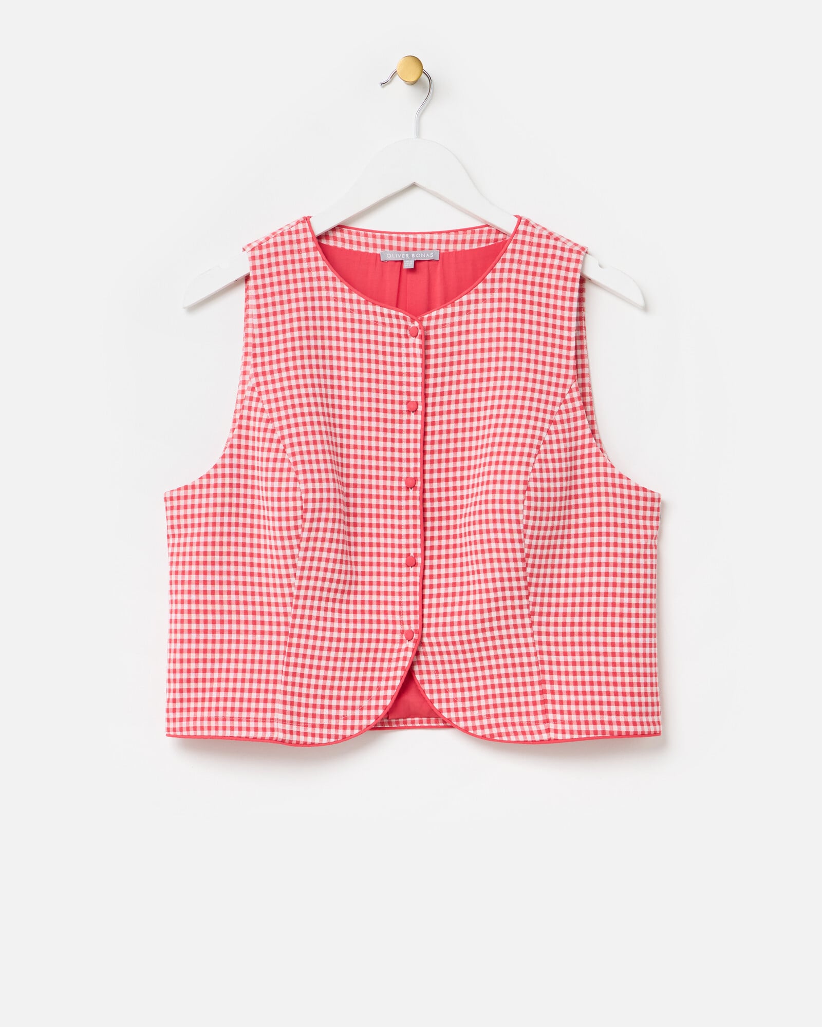 Red Gingham Tailored Waistcoat